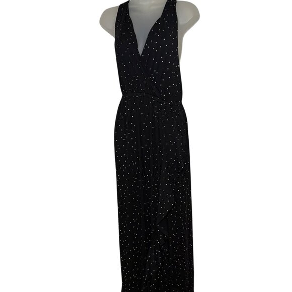 Ingrid & Isabel Black Polka Dot Maternity Maxi Dress Racerback Size M - Picture 4 of 6